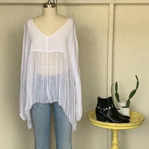 Anthropologie Sheer Blouse Size M/L